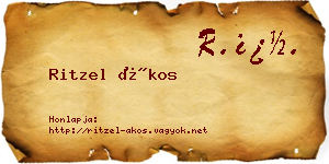 Ritzel Ákos névjegykártya